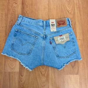 Levi Light Blue Cutoff Denim Shorts